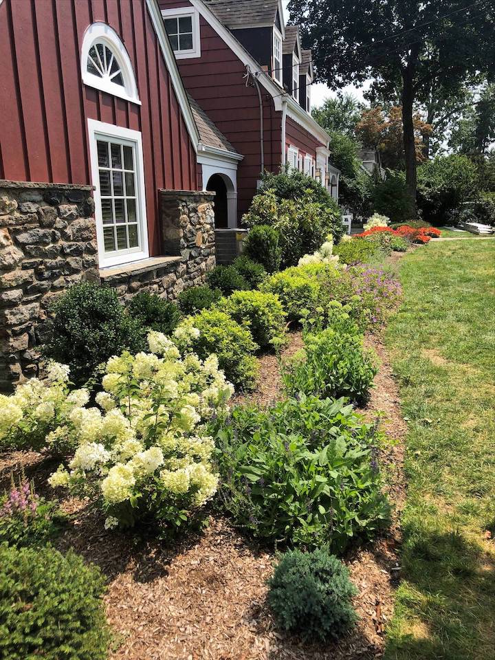 Landscaping of front of house in Harrison, NY
