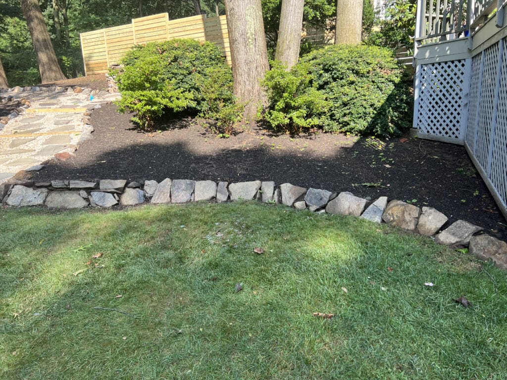 Outdoor living gravel walkway step 1