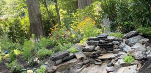 Stone waterfall for outdoor living in New Rochelle, NY